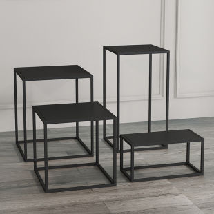 简约铁艺置物架定制底座架打印机架陈列架花架客厅落地鱼缸架