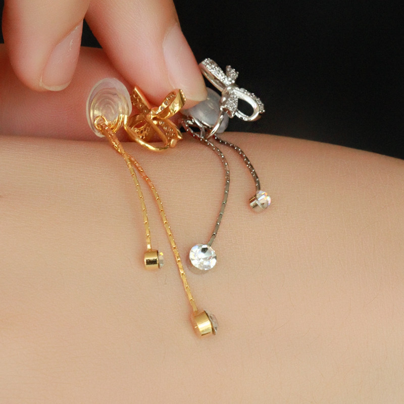 保色真金电镀无耳洞蝴蝶结锆石仙气流苏耳钉气质优雅蚊香盘耳夹女,饰品/流行首饰/时尚饰品新,耳夹,淘宝优惠券,粉丝福利购,淘宝优惠卷