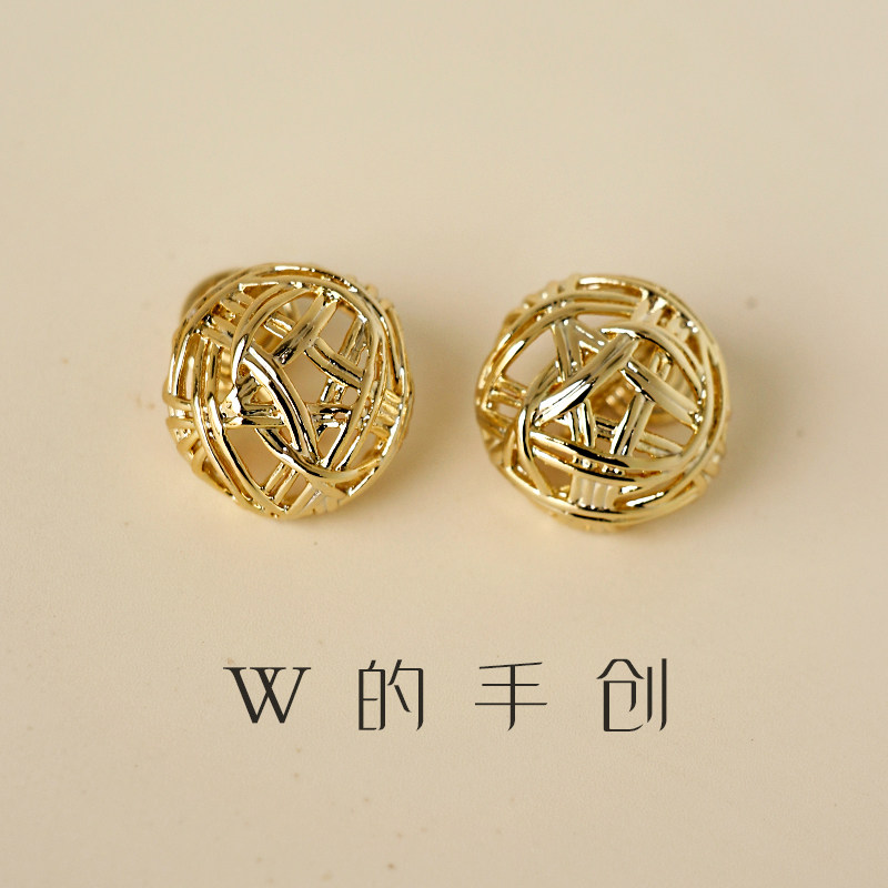 高级感金属镂空编织无耳洞毛线球形耳钉小众编织设计蚊香盘耳夹,饰品/流行首饰/时尚饰品新,耳夹,淘宝优惠券,粉丝福利购,淘宝优惠卷