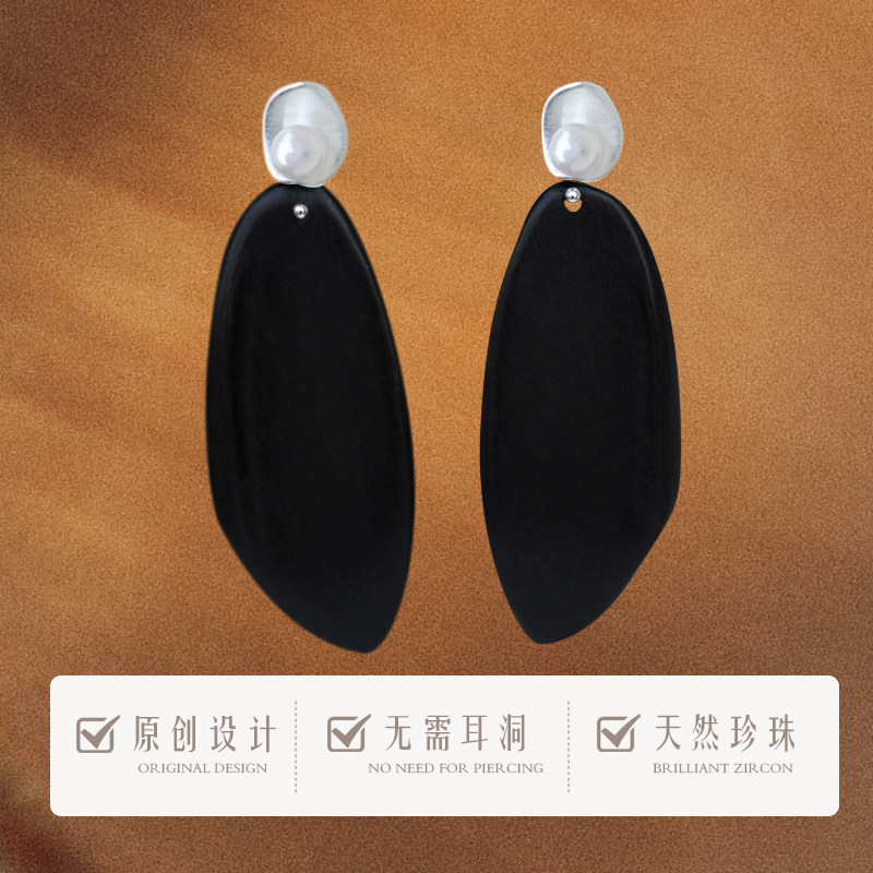 新中式紫光檀木无耳洞耳环高级感长款蚊香盘耳夹简约优雅松弛随性,饰品/流行首饰/时尚饰品新,耳夹,淘宝优惠券,粉丝福利购,淘宝优惠卷