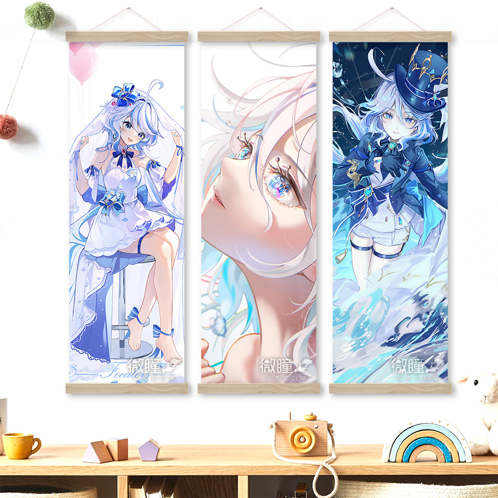 新品原神挂画水神挂墙海报芙宁娜Furina油画布二次元宿舍装饰画