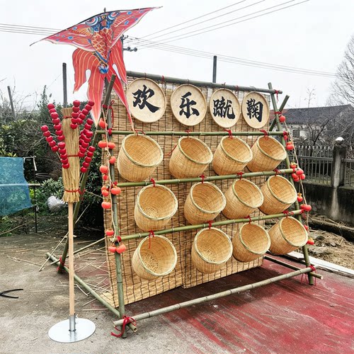古风竹制蹴鞠球门投壶沙包架