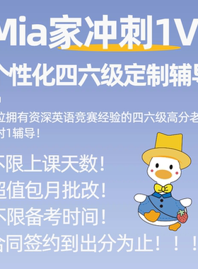 大学四级六级线上一对一辅导督学个性化网课提升班带学答疑写作