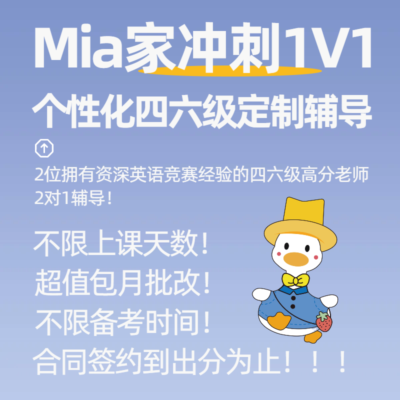 大学四级六级线上一对一辅导督学个性化网课提升班带学答疑写作