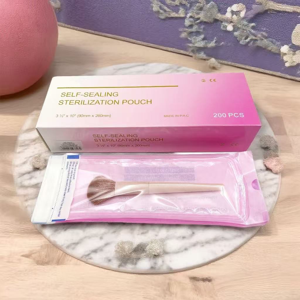 医用级粉色膜高温灭菌自粘袋一次性消毒袋美甲牙科无菌袋粉盒子