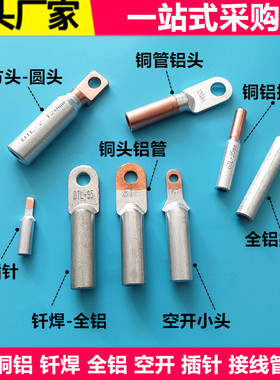 真国标DTL铜铝线鼻子 线耳C45空开铜铝插针 光伏鸭嘴铜铝接线端子