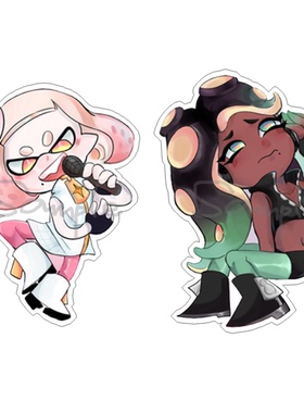 茶猫屋日本动漫周边喷射战士SPLATOON公主透明亚克力挂件满包邮