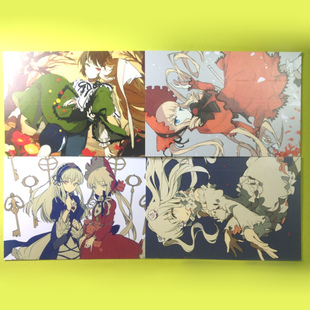 茶猫屋日本动漫周边蔷薇少女翠星石苍星石真红水银灯明信片满包邮