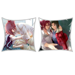 茶猫屋日本动漫周边空之境界两仪式方形抱枕桃皮绒满百包邮淘金币