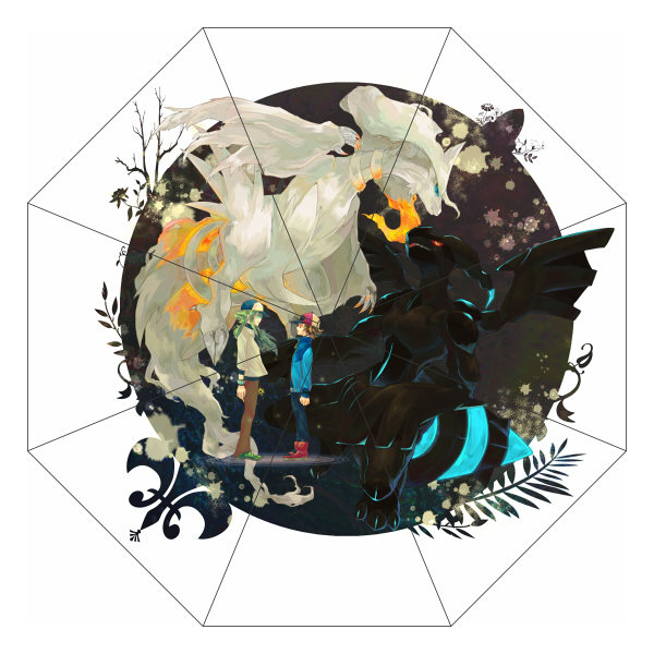 茶猫屋日本动漫周边口袋妖怪精灵宝可梦黑白bw三折伞晴雨伞满包邮