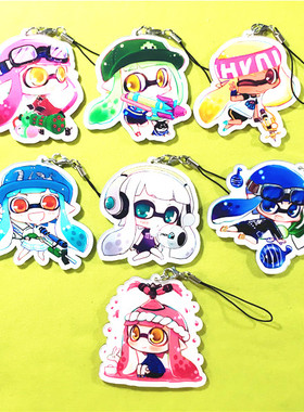 茶猫屋日本动漫周边喷射战士SPLATOON章鱼2亚克力挂件满百包邮