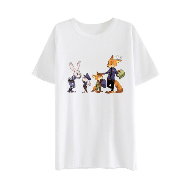 茶猫屋日本动漫周边疯狂动物城ZOO TOPIA短袖T恤夏日满百包邮新品