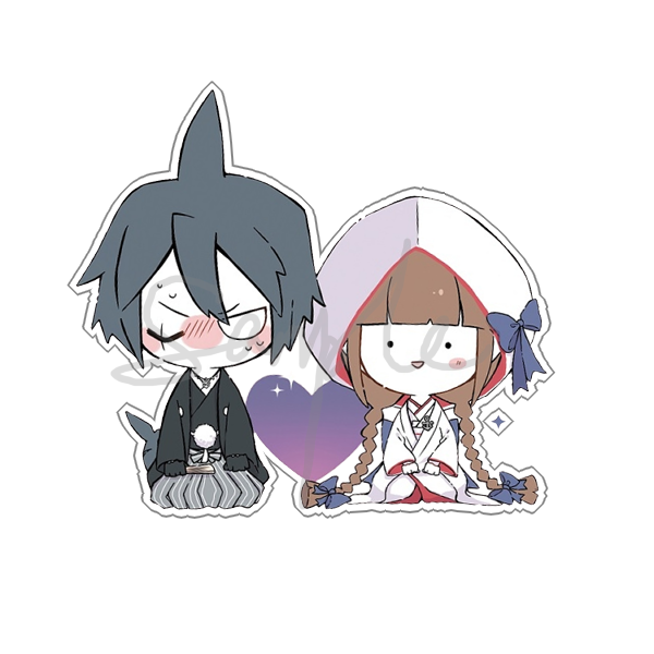 茶猫屋日本动漫周边大海原与大海原鲛吉透明亚克力挂件满百包邮