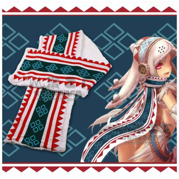 茶猫屋日本动漫周边怪物猎人白兔兽cosplay羊毛绒围巾新品满包邮