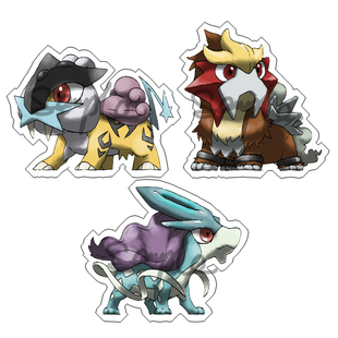 日本动漫周边周边口袋妖怪宝可梦雷公/水君/炎帝透明亚克力挂件新