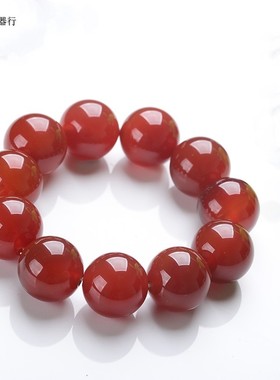 巴西天然精品红色玛瑙圆珠手链红玉髓手串编织现货情侣水果民族风