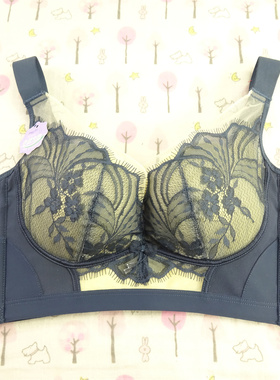 绮樱8583蕾丝性感B标莫代尔内衣女无钢圈中厚聚拢调整收副乳文胸