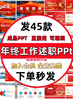 2026年红色励志简约大气风商务年终工作总结述职报告动态ppt模板