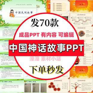 中国神话故事绘本ppt古代民间传说夸父追日后羿精卫填海愚公课件