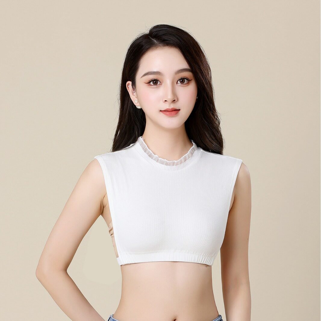 2024年秋冬蕾丝花边假领子女百搭套头保暖针织低领衬衫打底假衣领