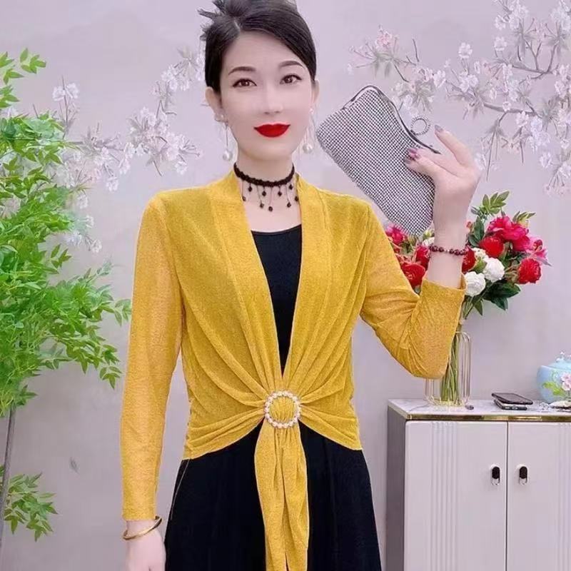 冰丝披肩配裙子薄款小开衫空调外搭女2025夏季网纱防晒衣大码上衣