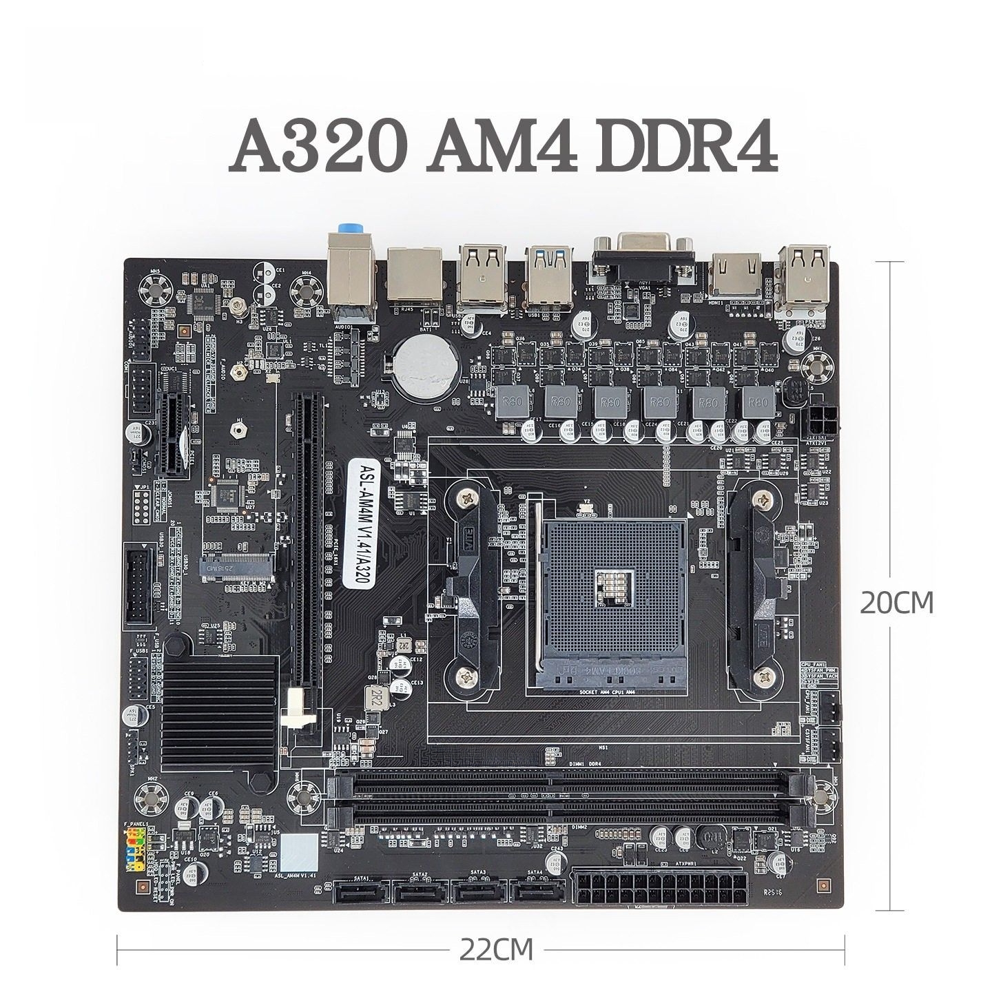 全新A320 D4 AM4 DDR4 主板1331针支持锐龙Ryzen Athlon等AMD