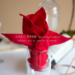 加厚纯色全棉酒店口布纯棉白色红色餐巾布西餐厅擦杯布折花布