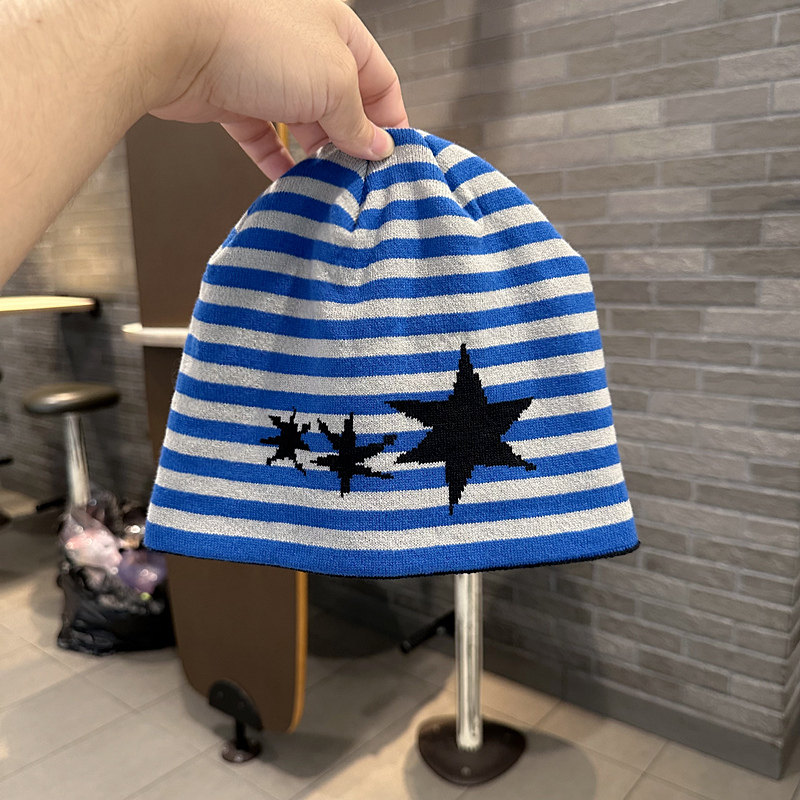 时尚韩版三叶星头围套头帽女适中偏厚款秋冬保暖双层瓜皮包头冷帽