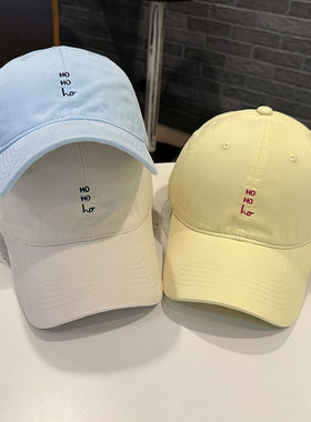 字母刺绣青年情侣显脸小弯檐帽