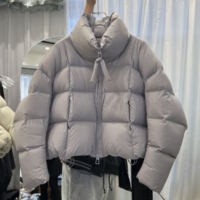 韩版防风立领泡芙羽绒服
