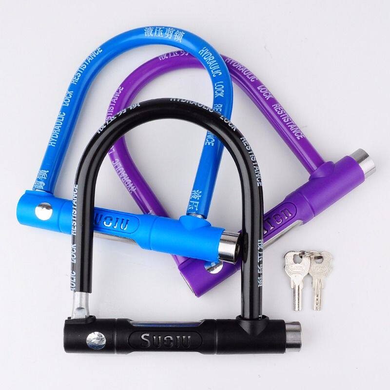 儿童自行车U型车锁童车山地车电动车自行车车通用精制车锁抗液压