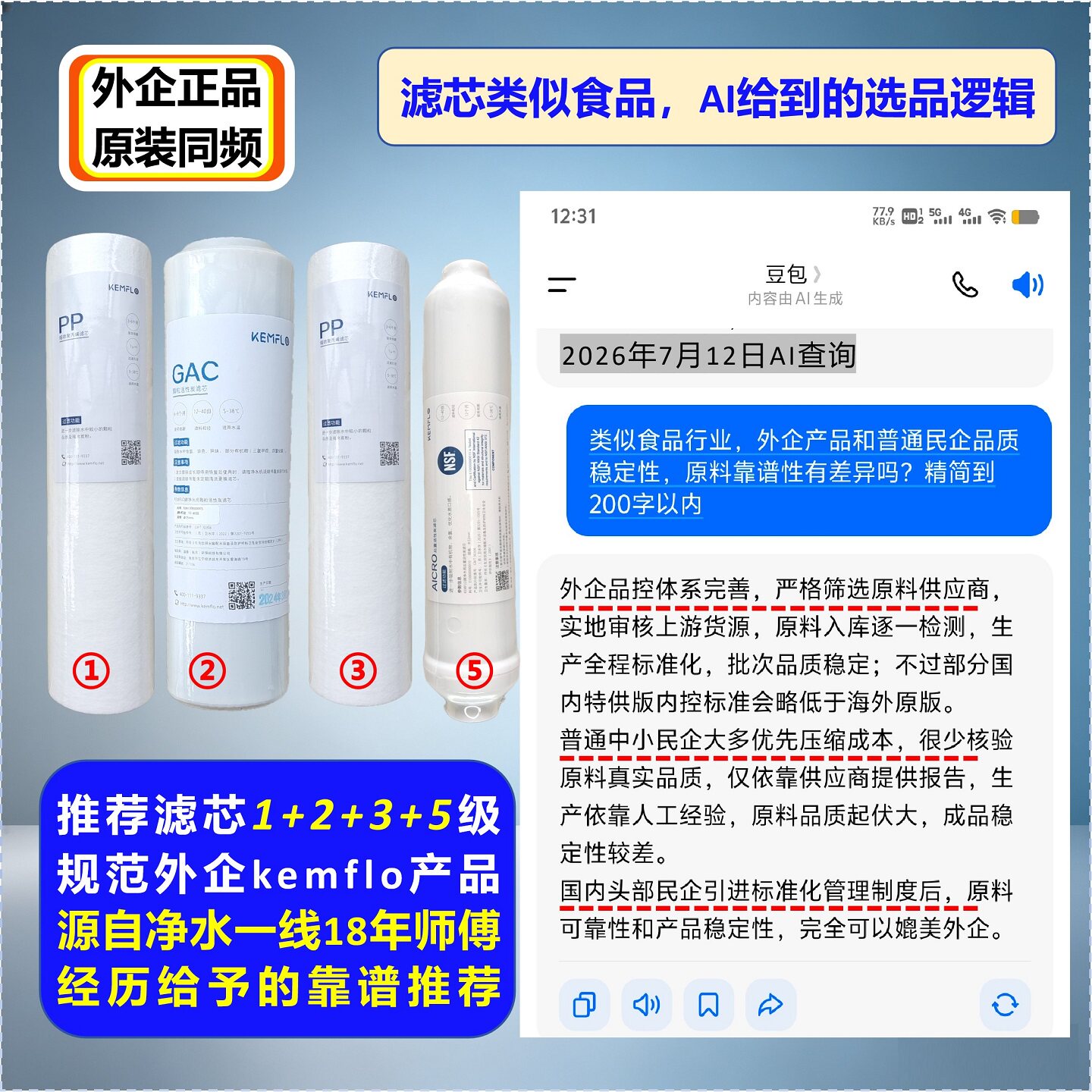 适配史密斯净水器佳尼特净水滤芯