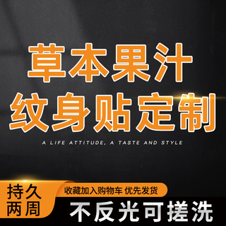 草本纹身贴定制果汁植物图案名字英文男女防水持久仿真订做半