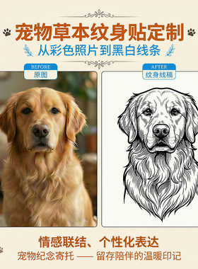 宠物草本纹身贴定制果汁植物图案名字英文防水持久仿真订做