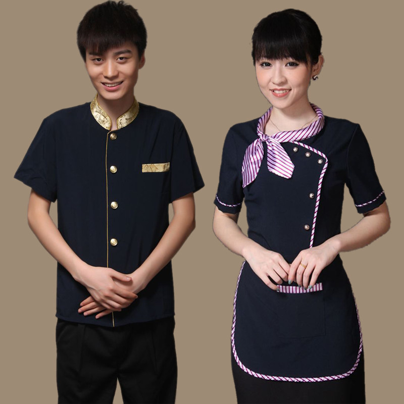 酒店工作服夏装女饭店餐厅服务员工作服短袖火锅店工作服茶楼制服
