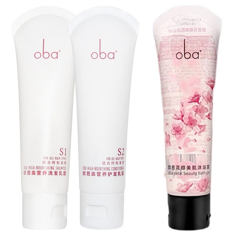 oba欧芭花瓣美肌沐浴露 男女士香体 滋养留香沐浴乳 旅行套装