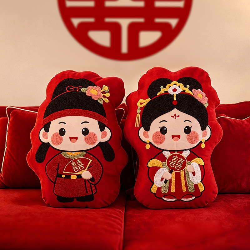 结婚压床娃娃一对2026新婚婚房高档福娃喜娃婚床公仔婚庆情侣抱枕