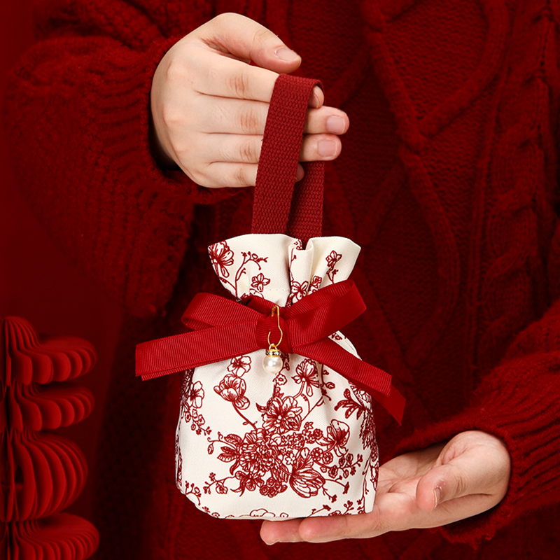 喜糖袋结婚免折叠帆布袋子自封喜糖盒伴手礼小礼品糖果包装盒新款