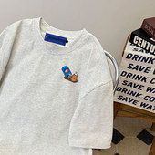 t恤男生夏季 新款 潮牌美式 重磅短袖 印花纯棉上衣服青少年半袖 体恤