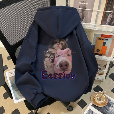 美式高街连帽卫衣男款加绒加厚