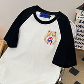 ins潮牌拼接百搭宽松透气半袖 短袖 t恤男生上衣服夏季 渐变体恤