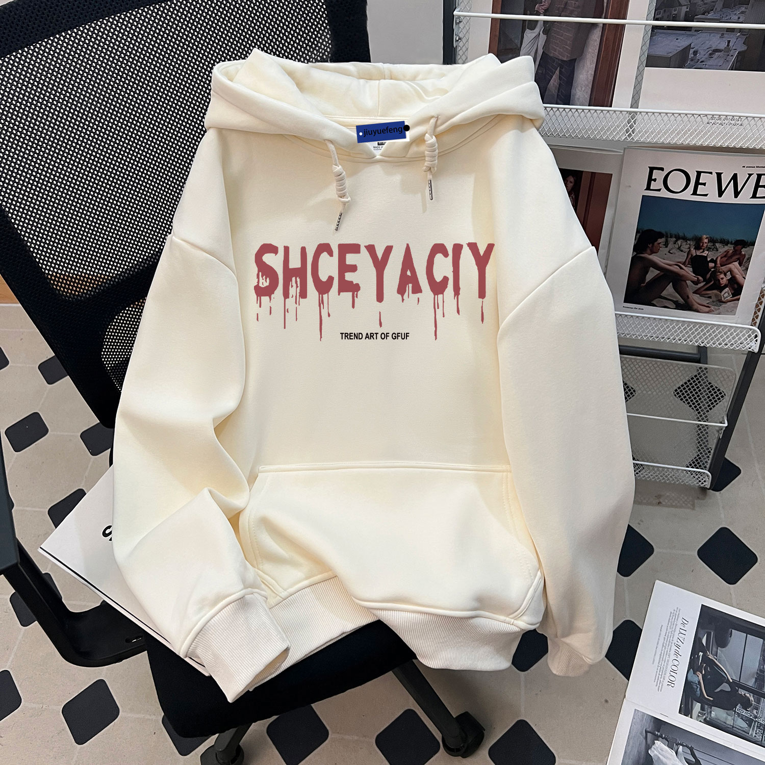 连帽卫衣男美式潮牌重磅新款秋冬