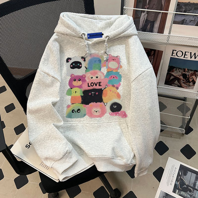 美式潮牌卫衣秋冬款重磅连帽衫男