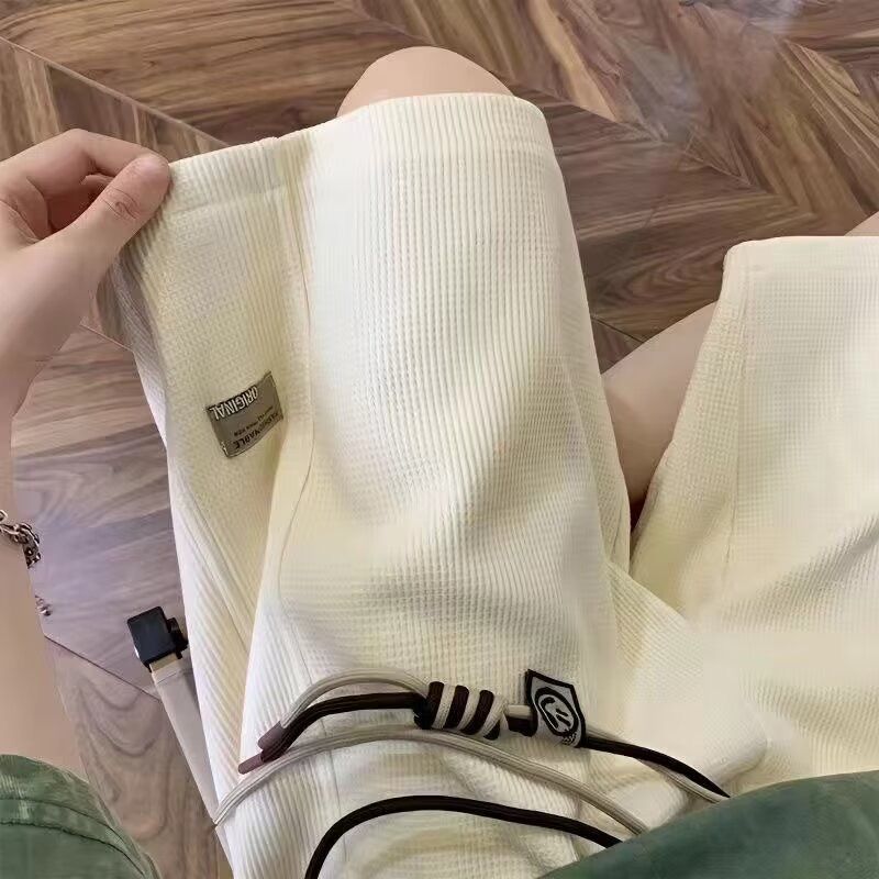 夏季华夫格潮牌短裤男款潮流中裤五分美式运动宽松休闲五分裤大码