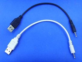 USB转音频圆口 2.5小口公 MP3 MP4下载 音频转接线蓝牙耳机充电线图片