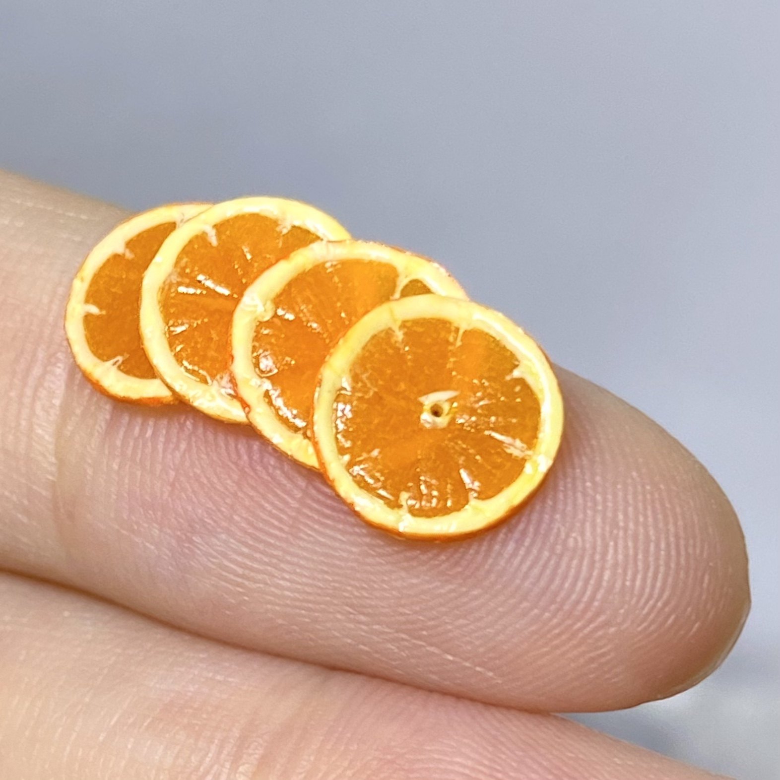 手作原创迷你微缩橙子片甜橙水果摆件可爱手工仿真食玩bjd模型