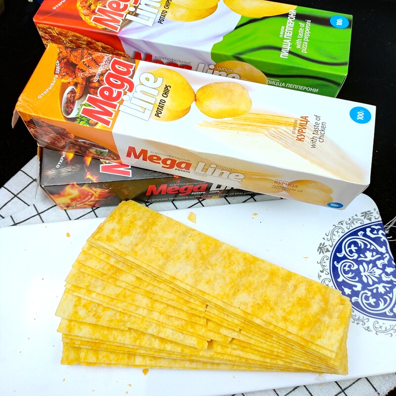 俄罗斯原装进口薯片MegaChips迈咔长条薯片包装100g 多种口味任选