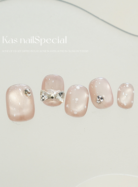 kas纯手工显白猫眼轻奢美甲蝴蝶结显白温柔精致新款高级感穿戴甲