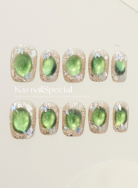 kas美甲纯手工夏日短甲高级感2025年新款高端高品质多巴胺穿戴甲