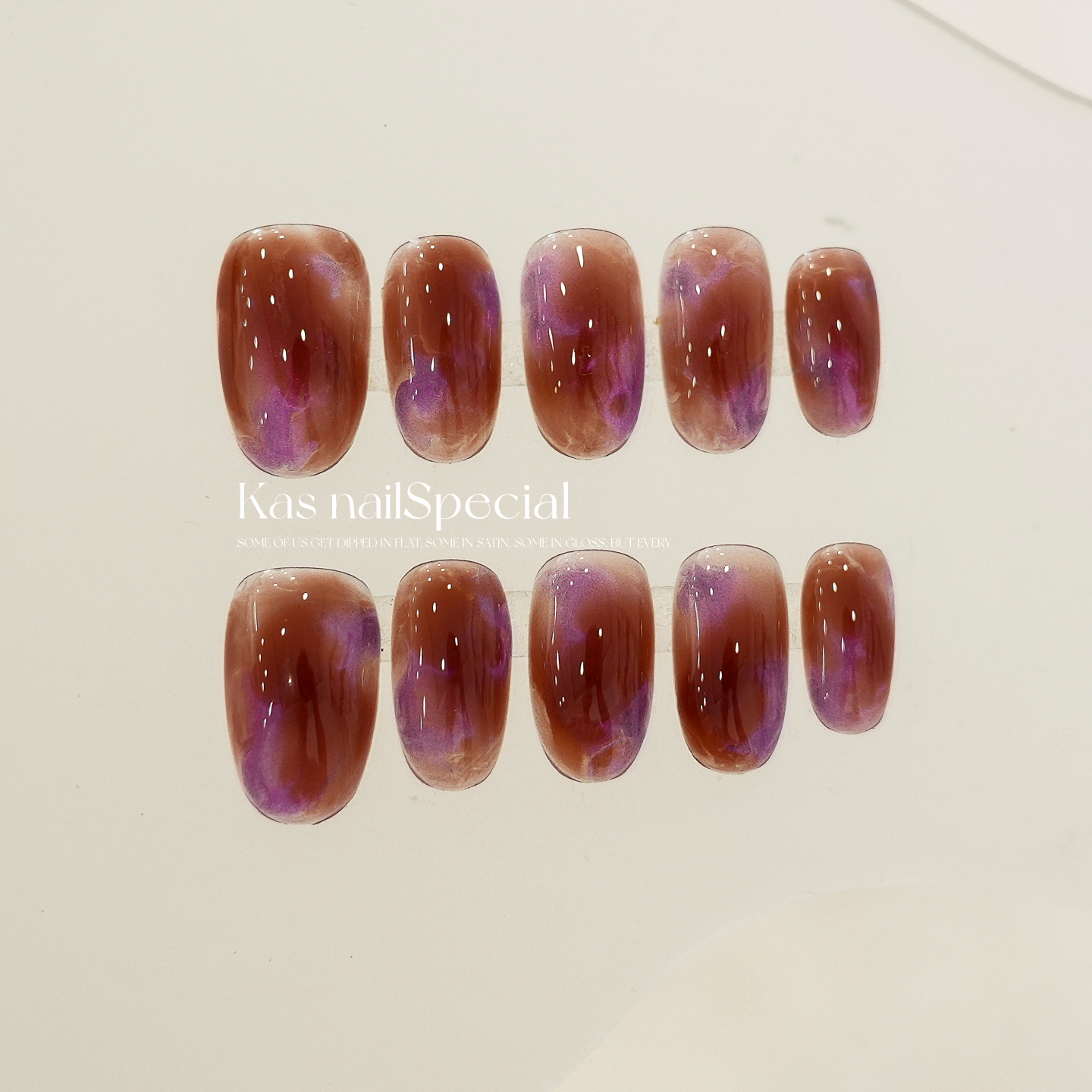 「琉璃酒影」纯手工晕染水彩日式美甲短甲2025年新款高级感穿戴甲